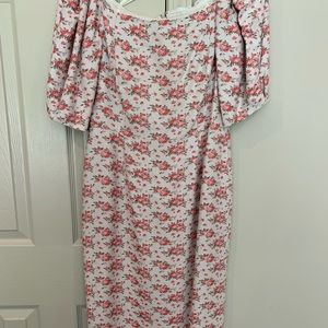 Mid Sleeve Floral Dress